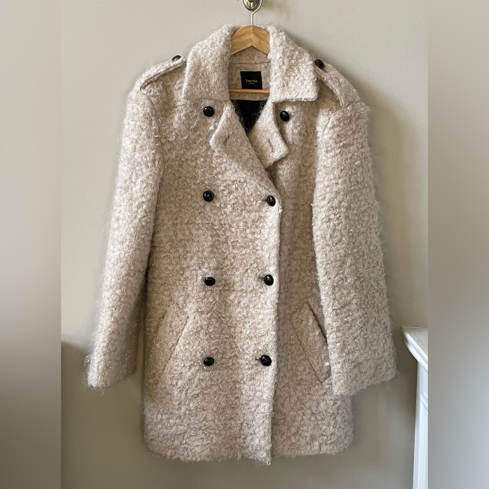 SMYTHE Coat.  In a cream, oatmeal colour.
